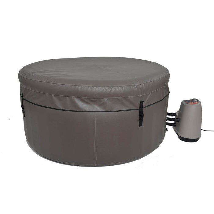 Spa Hot Tub Inflatable 4 Person Round Grey 13A Portable 760L LED Light Garden - Image 2