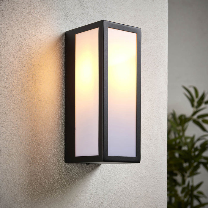 Longham Fixed Matt Black Mains-powered (wired) Outdoor Wall light - Image 1