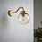 Outdoor Wall Light Satin Gold Dimmable Champagne Globe Glass Shade Garden Porch - Image 3
