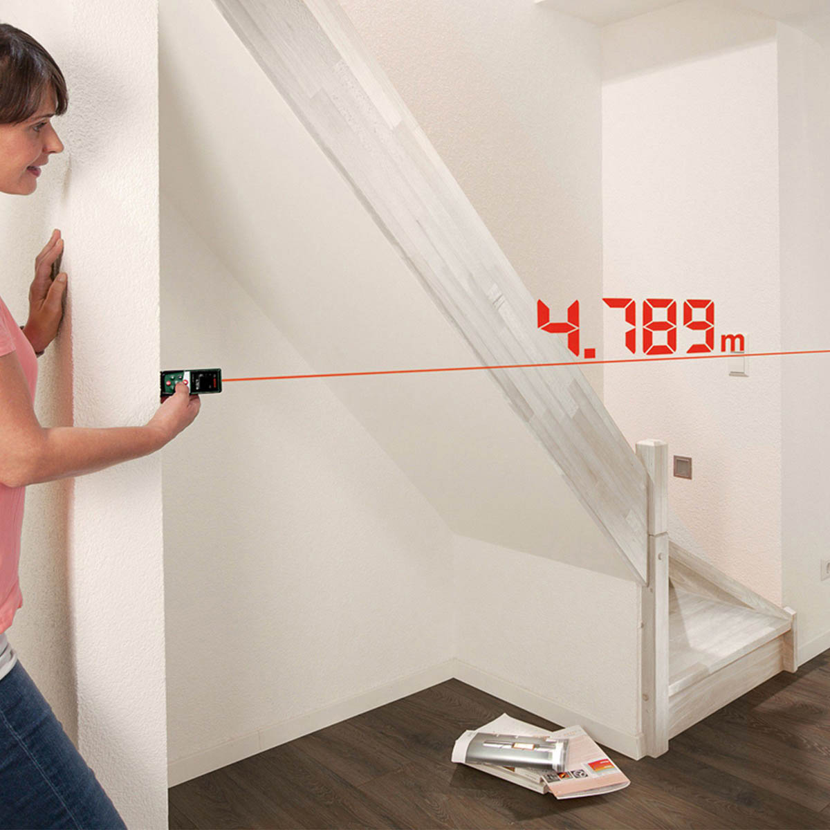 Bosch Laser Distance Measurer 40m Cordless LCD Display Indoor Area Volume - Image 2