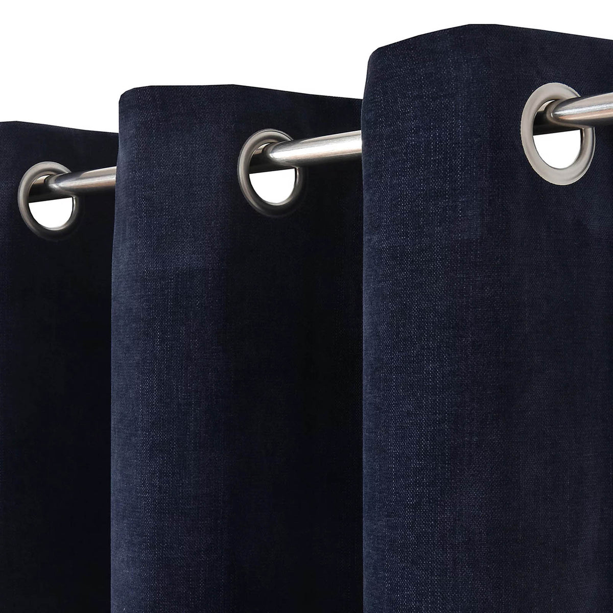 GoodHome Eyelet Curtains Arntzen Navy Lined 167x183cm Pair Thermal - Image 6