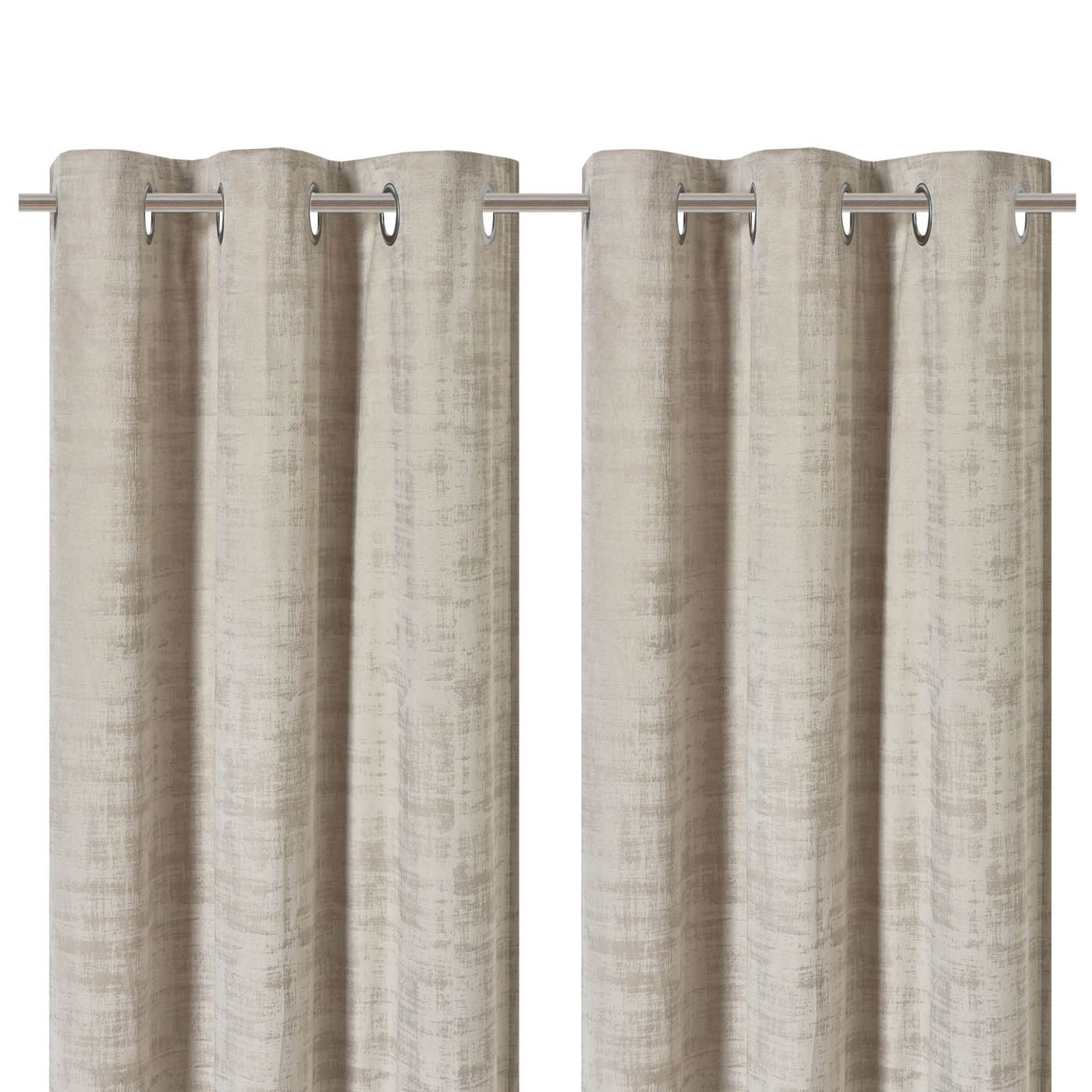 GoodHome Eyelet Curtain Beige Plain woven Lined Ruvor (W)167cm (L)183cm, Pair - Image 3