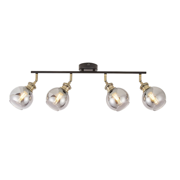 LED Spotlight Bar 4 Way Industrial Round Glass Shades Kitchen Dining Room Modern - Image 3