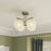 LED Ceiling Light 4 Way Multi Arm Frosted Globe Shades Chrome Effect Modern - Image 2