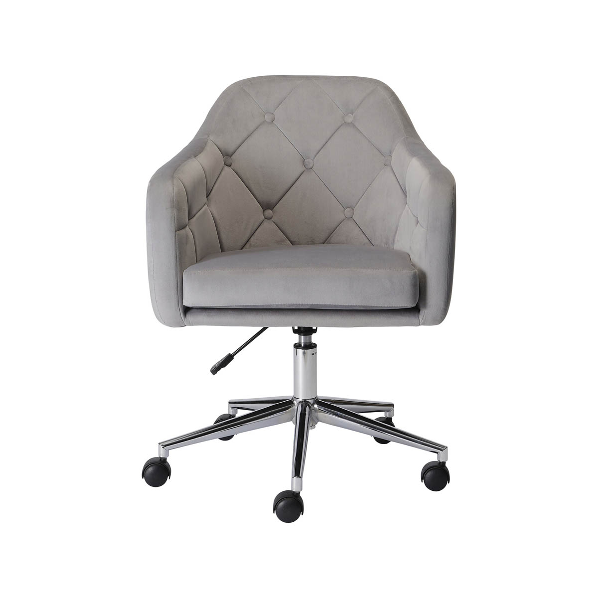 Trevillet Office Chair Wingback Grey Velvet Effect Quilted (H)915(W)620(D)660mm - Image 4