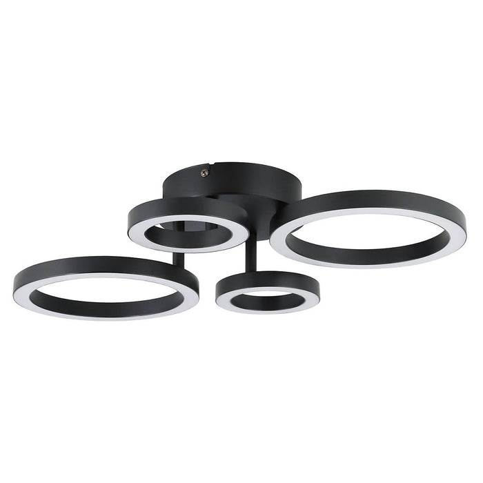 LED Ceiling Light Circular Matt Black 4 Way Flush Plate Dimmable Warm White - Image 2