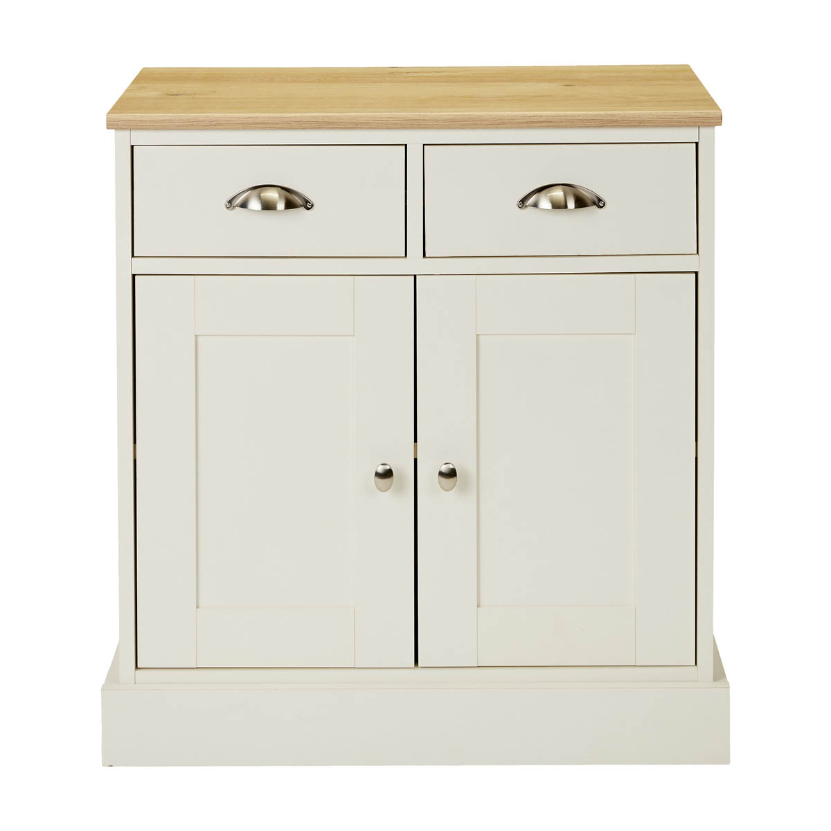 Letvica Shaker Sideboard 2 Drawer White Oak Effect (H)771mm (W)737mm (D)408mm - Image 3