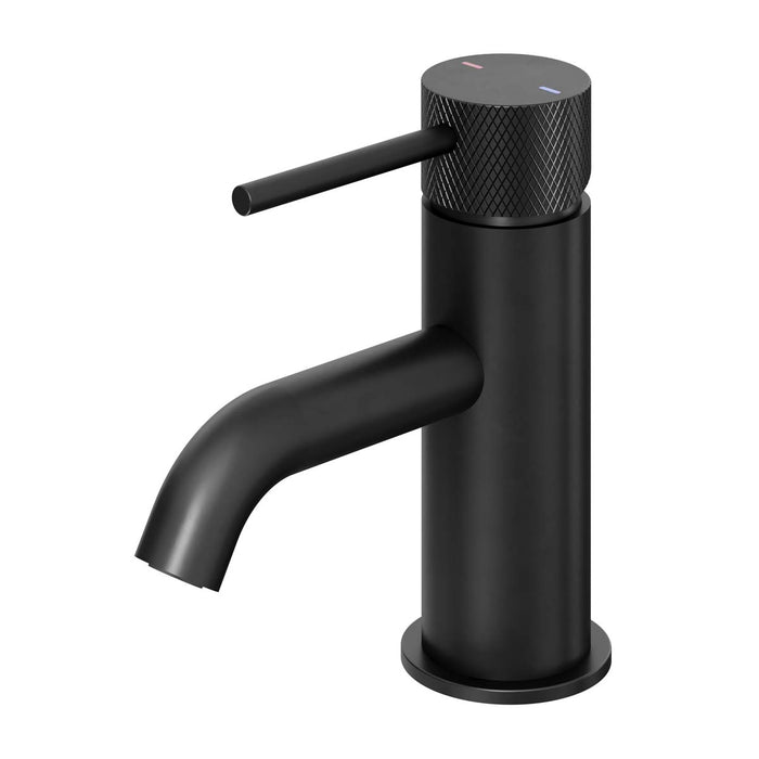 Basin Mono Mixer Tap Matt Black Single Lever Round Deck-Mounted Manual Modern - Image 1