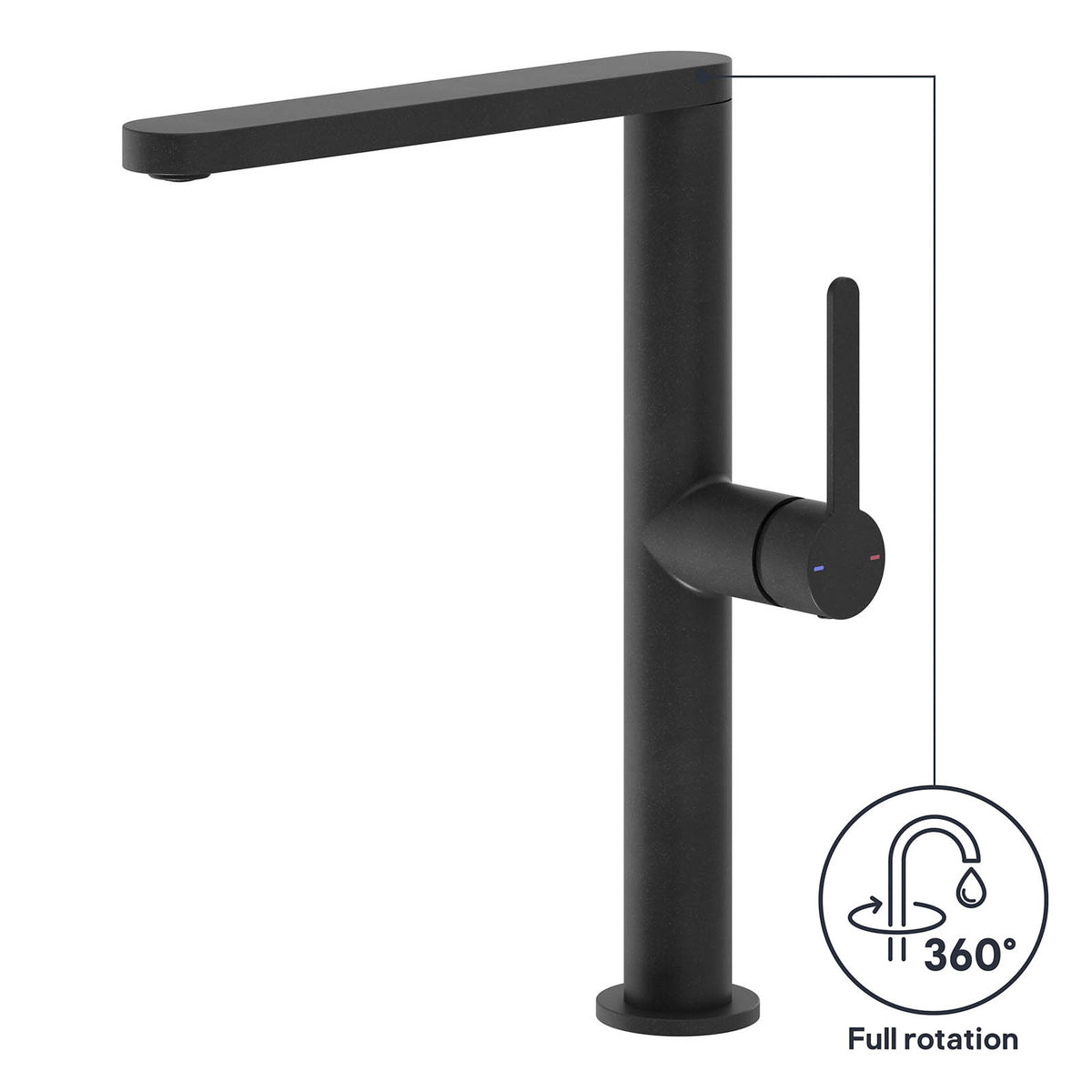 Kitchen Sink Tap Mixer Black Graphite Effect Single Side Lever Modern Faucet - Image 6