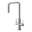 Kitchen Mixer Tap Stainless Steel Effect Dual Lever Swivel Spout Modern Gloss - Image 1