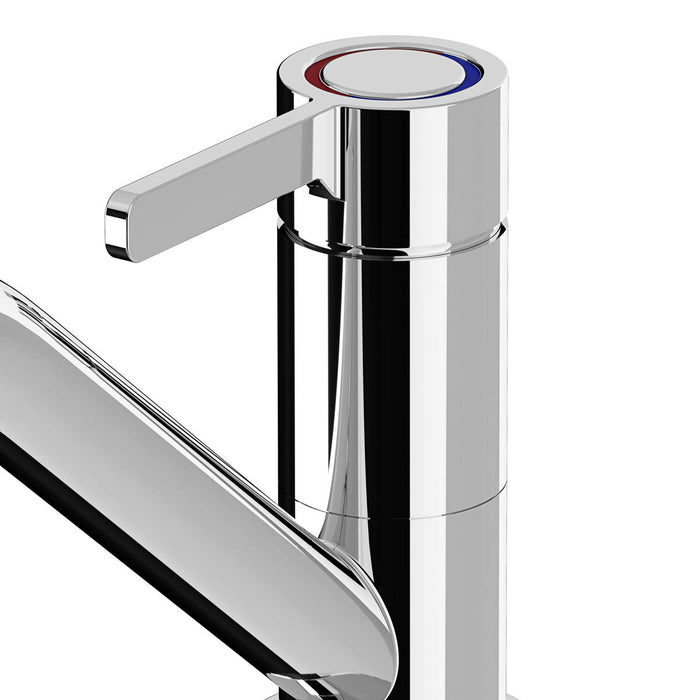 Kitchen Mixer Tap Chrome Gloss Single Lever Swivel Spout Brass Contemporary - Image 4