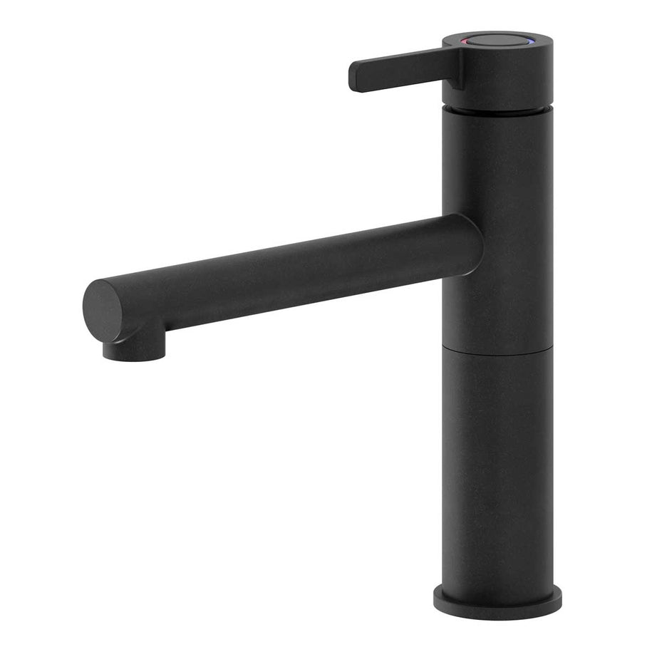 Kitchen Tap Mixer Black Graphite Top Single Lever Swivel Spout Modern Faucet - Image 1