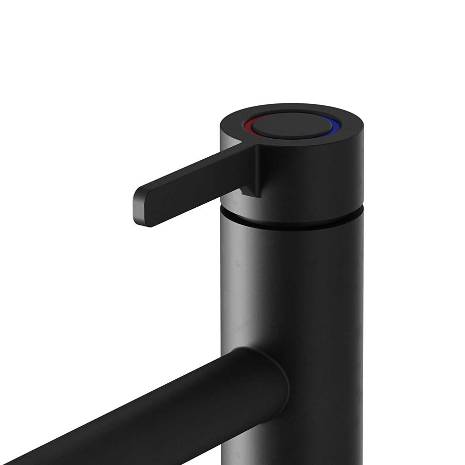 Kitchen Tap Mixer Black Graphite Top Single Lever Swivel Spout Modern Faucet - Image 4