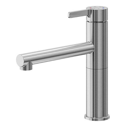 Kitchen Top Mixer Tap Single Lever Swivel Spout Stainless Steel Effect Brass - Image 1