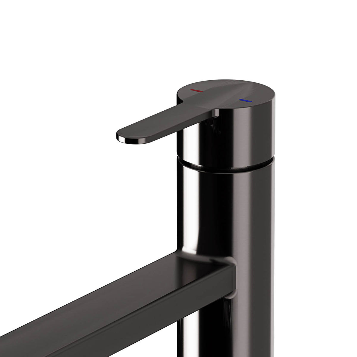 Kitchen Tap Mixer Black Titanium Single Lever Contemporary Swivel Spout Faucet - Image 4