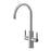 Kitchen Tap Mixer Dual Lever Gloss Stainless Steel Swivel Spout Contemporary - Image 1