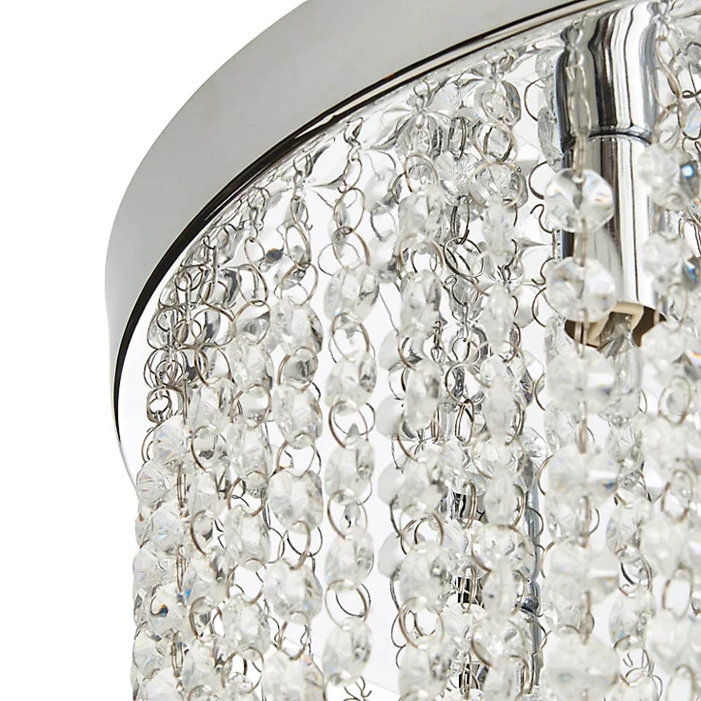 Ceiling Light 5 Way Halogen Brushed Glass Chrome Living Room Bedroom 40W - Image 4