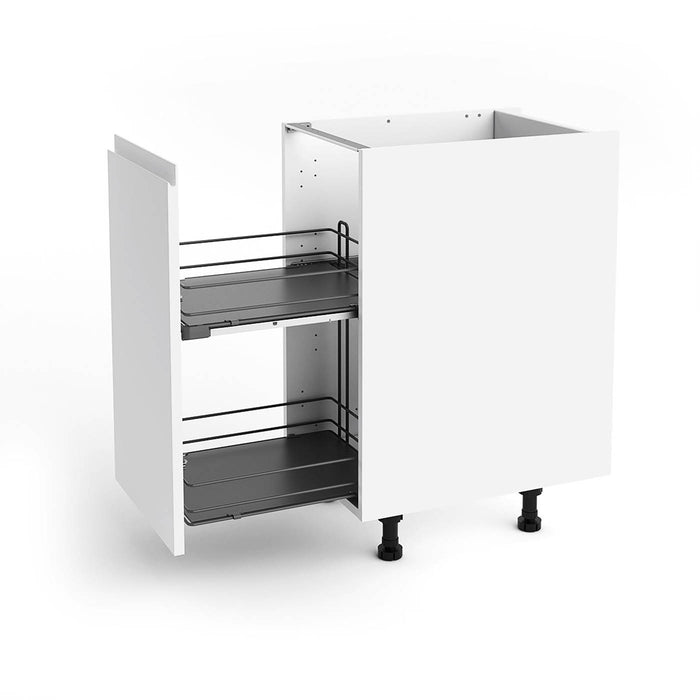 Kitchen Pull Out Storage Soft Close Grey Steel 2 Shelves Cabinet Organiser - Image 2