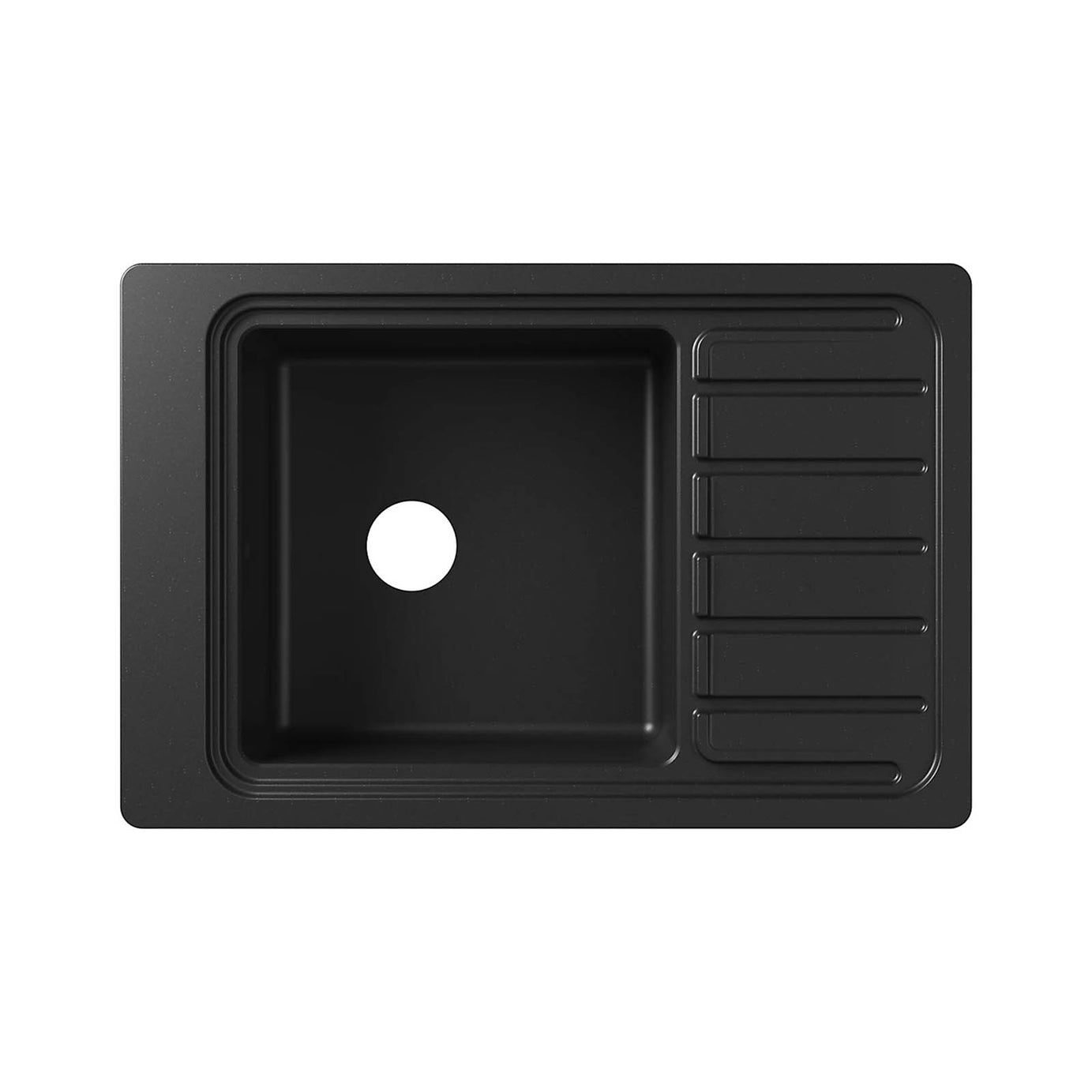 GoodHome Romesco Composite Quartz Sink Drainer Black 773x773mm - Image 3