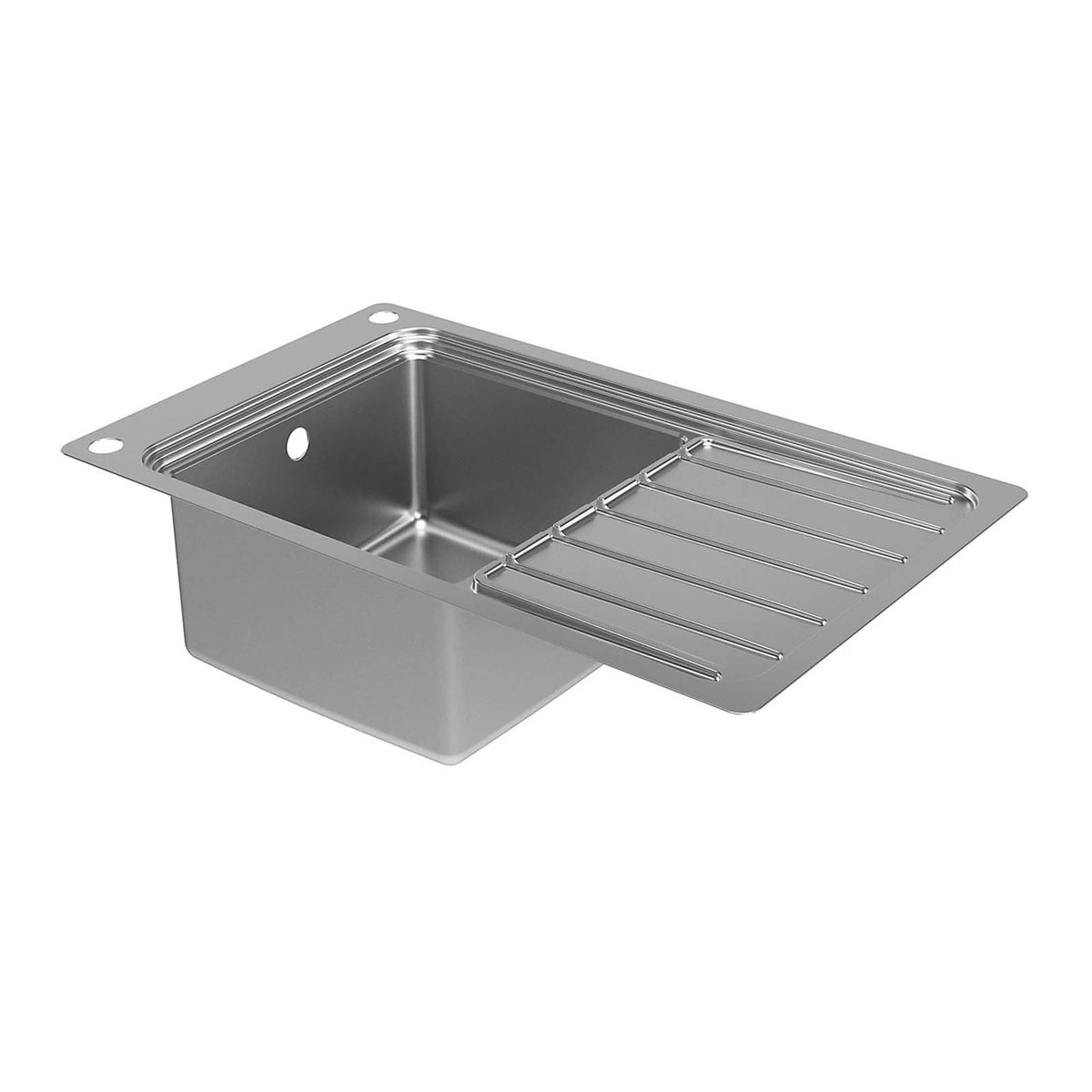 GoodHome Romesco 1 Bowl Sink Drainer Brushed Steel 510x880mm - Image 4