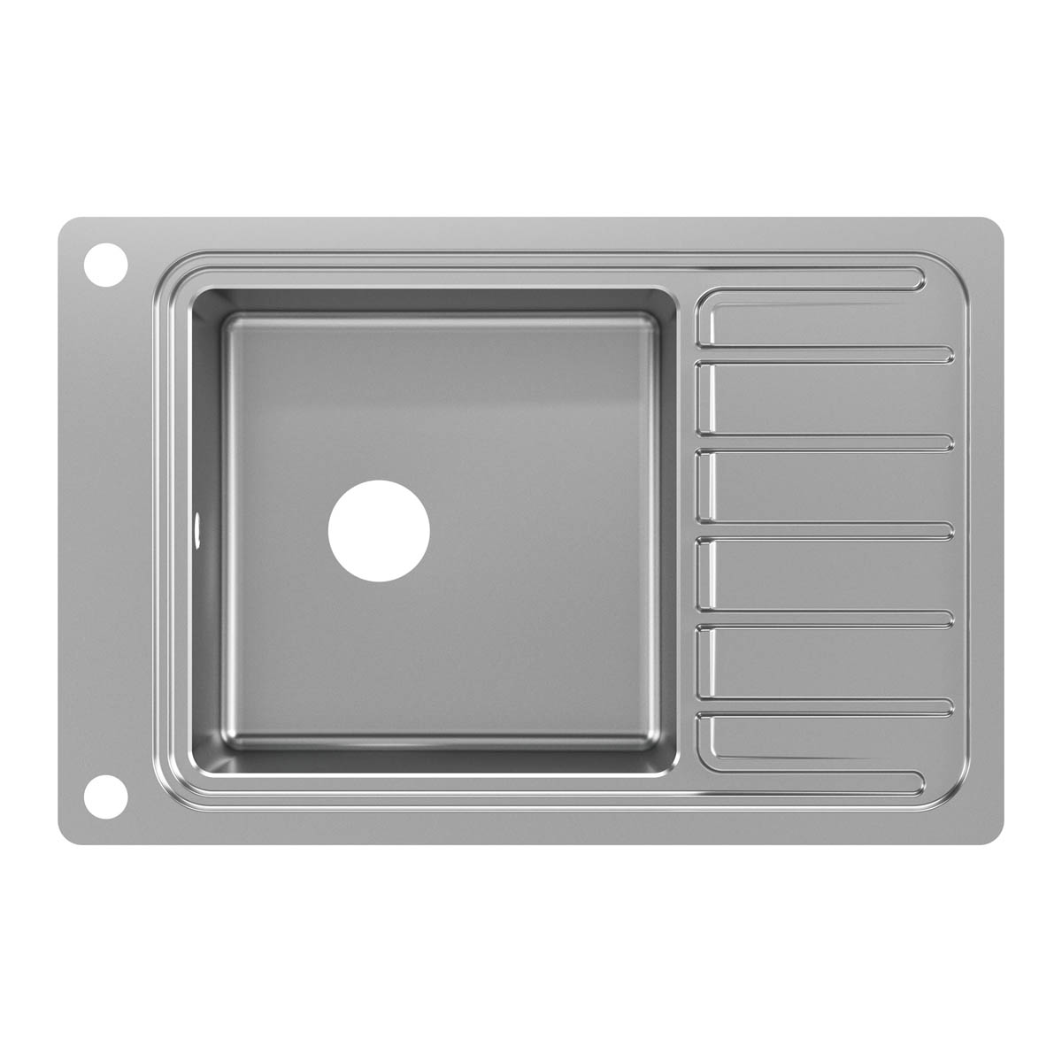 Kitchen Sink 1 Bowl Brushed Stainless Steel Reversible Drainer Rectangular - Image 5