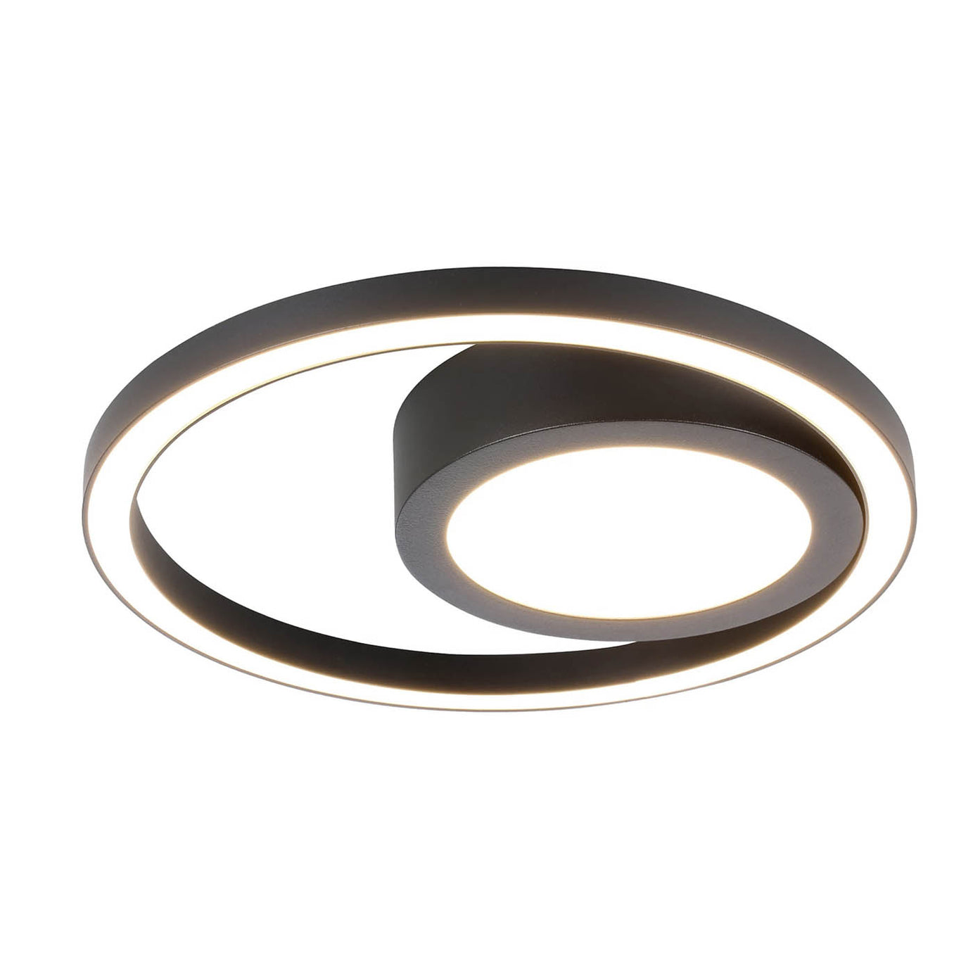 LED Ceiling Light Round Matt Black Modern Dimmable Modern Warm White Bedroom - Image 1