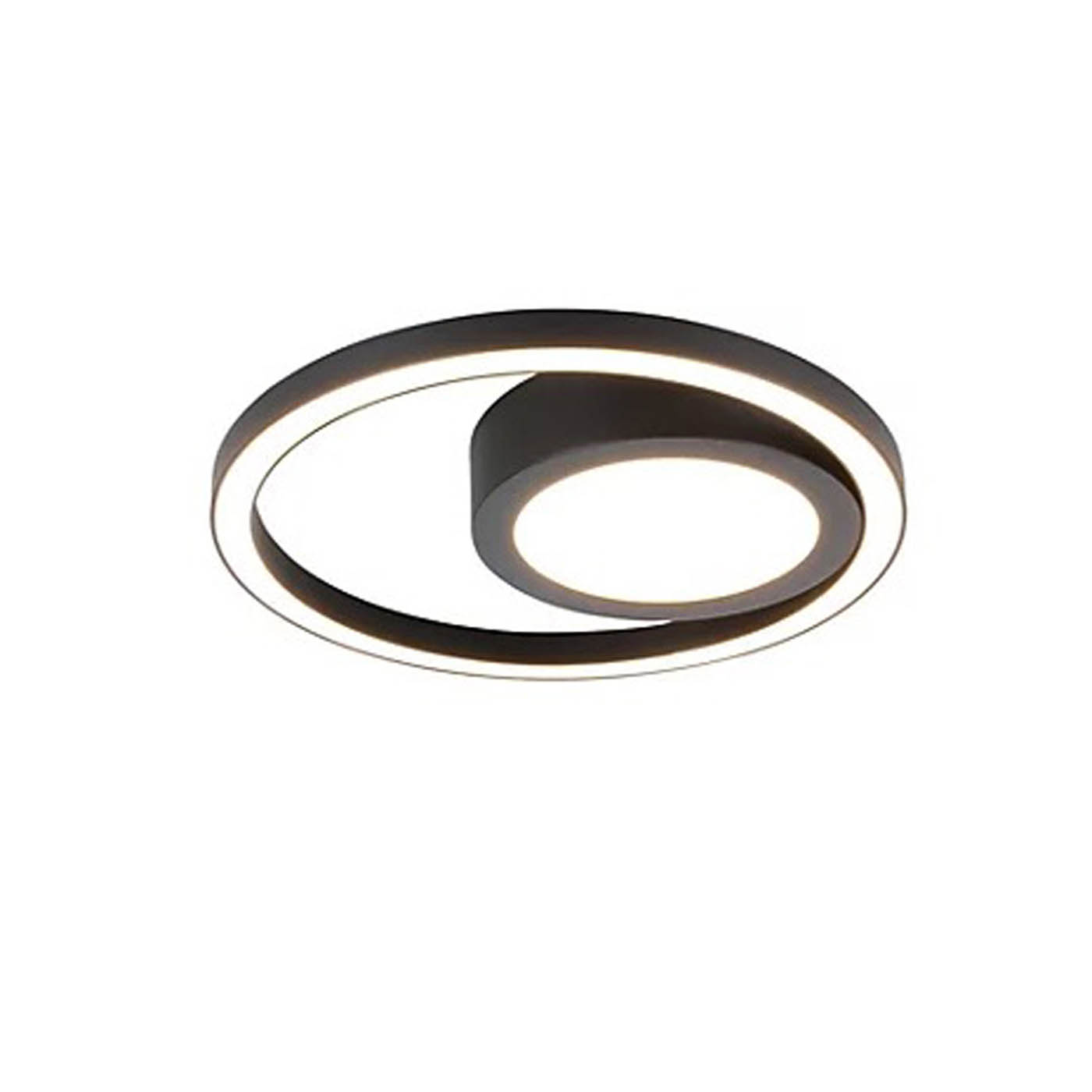 LED Ceiling Light Round Matt Black Modern Dimmable Modern Warm White Bedroom - Image 2