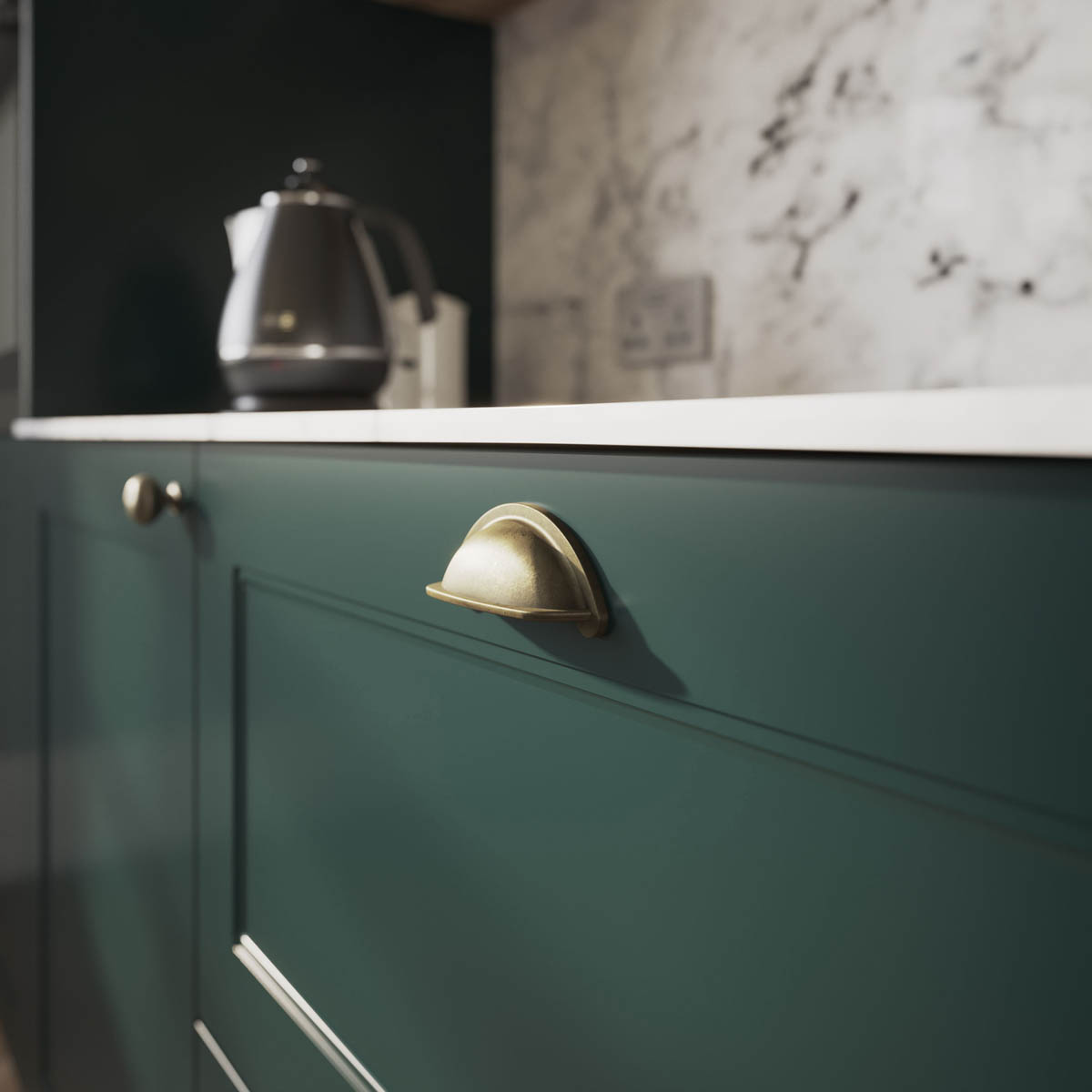 GoodHome Larder Cabinet Door Matt Dark Green Shaker (W)600mm (H)1001mm (T)18mm - Image 8