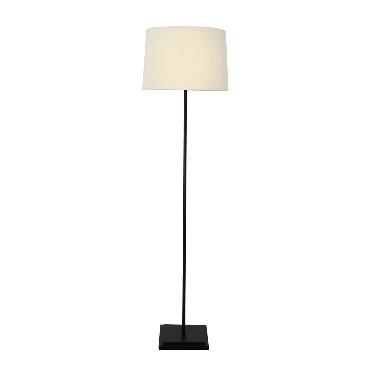 LED Floor Lamp Matt Black Freestanding Ivory Shade Living Room Bedroom H157.5cm - Image 2