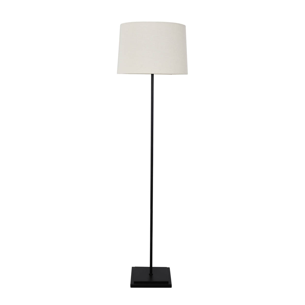 LED Floor Lamp Matt Black Freestanding Ivory Shade Living Room Bedroom H157.5cm - Image 5
