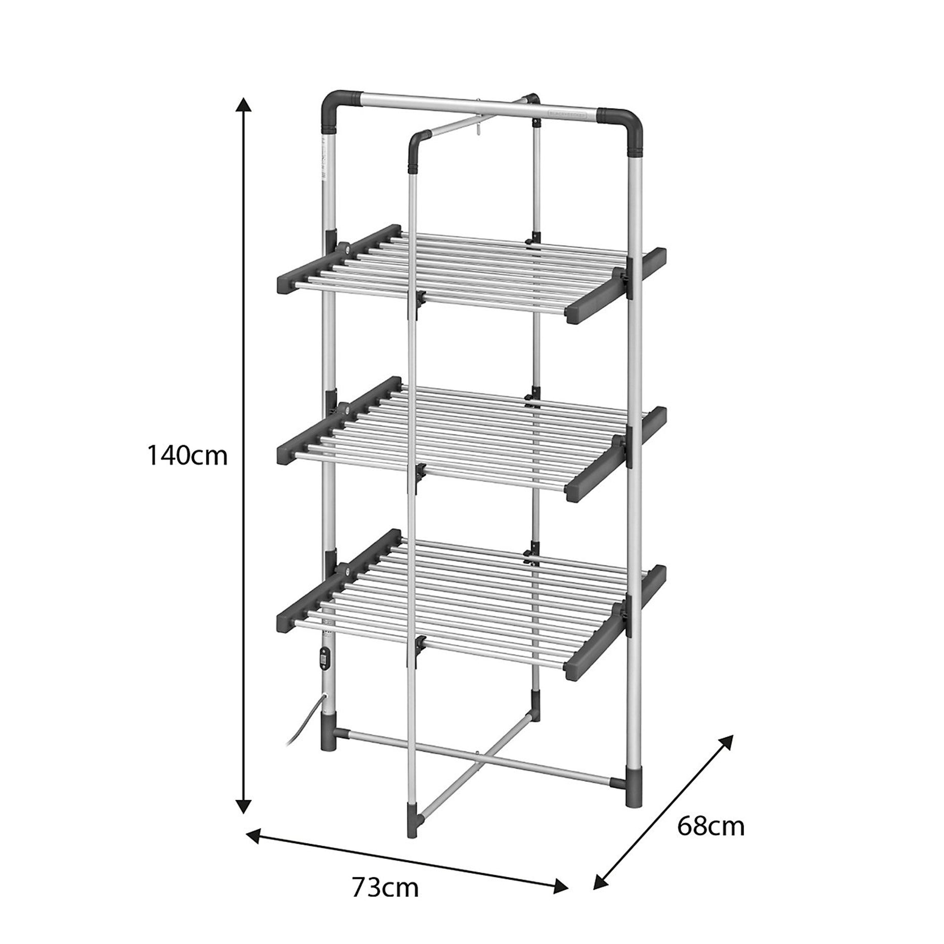 Black And Decker Heated Airer Dryer 3 Tiers Folding Clothing Drying Rack - Image 1