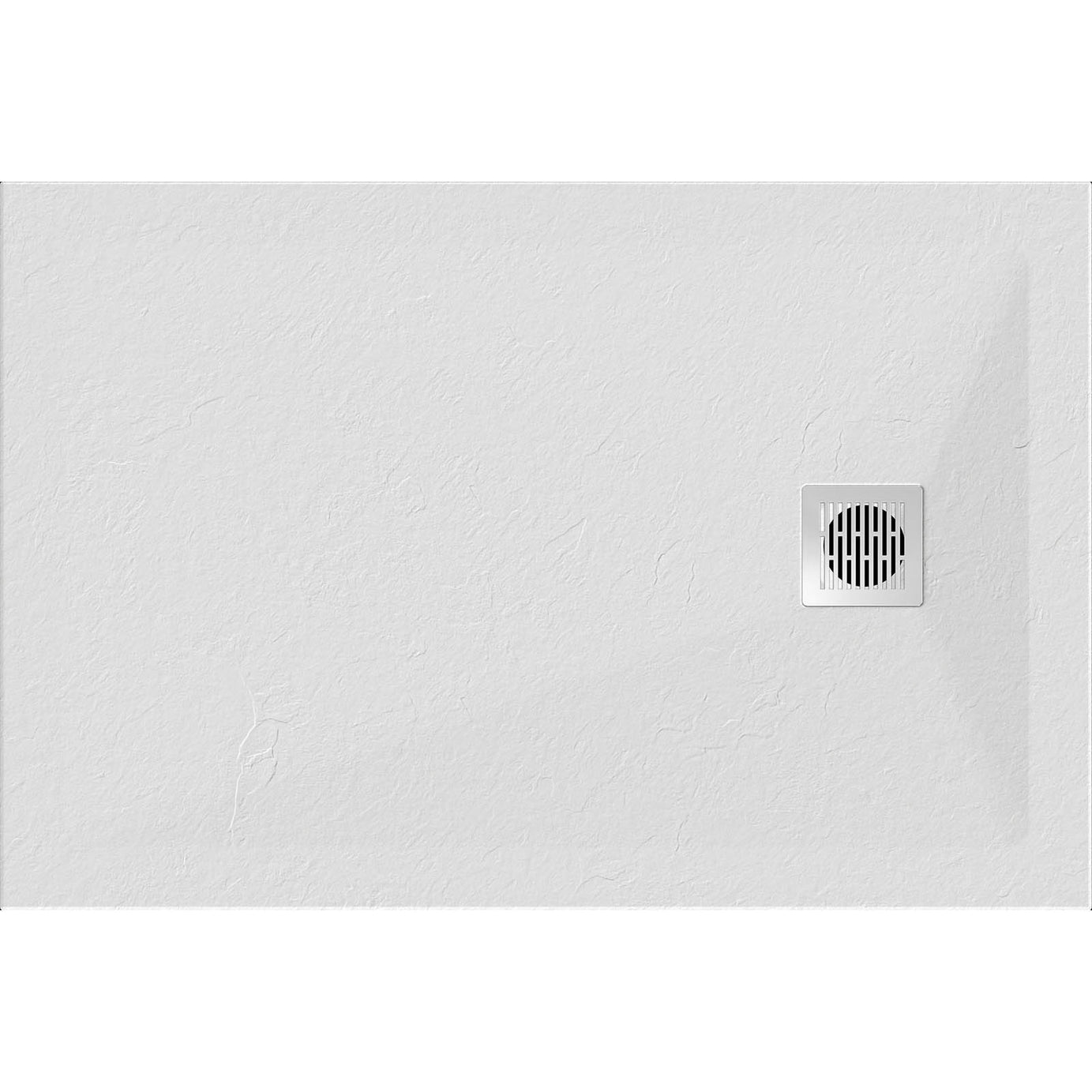 Shower Tray Matt White 28mm Rectangular Centre Drain Antibacterial Bathroom - Image 2