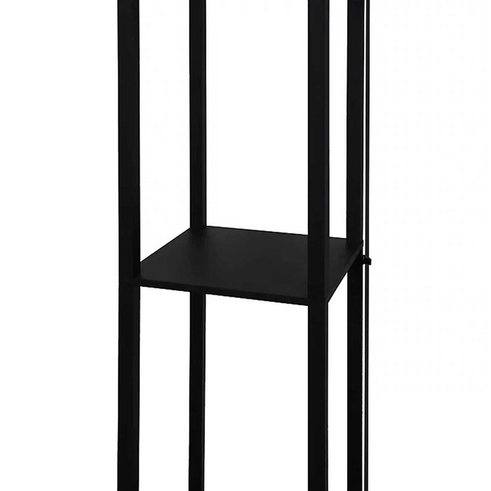 Floor Lamp Bamboo 4-Tier Storage Display Shelf Matt Black And White Modern - Image 4