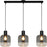 Pendant Ceiling Light Matt Black Smoked Glass Shades Hanging Industrial Modern - Image 2