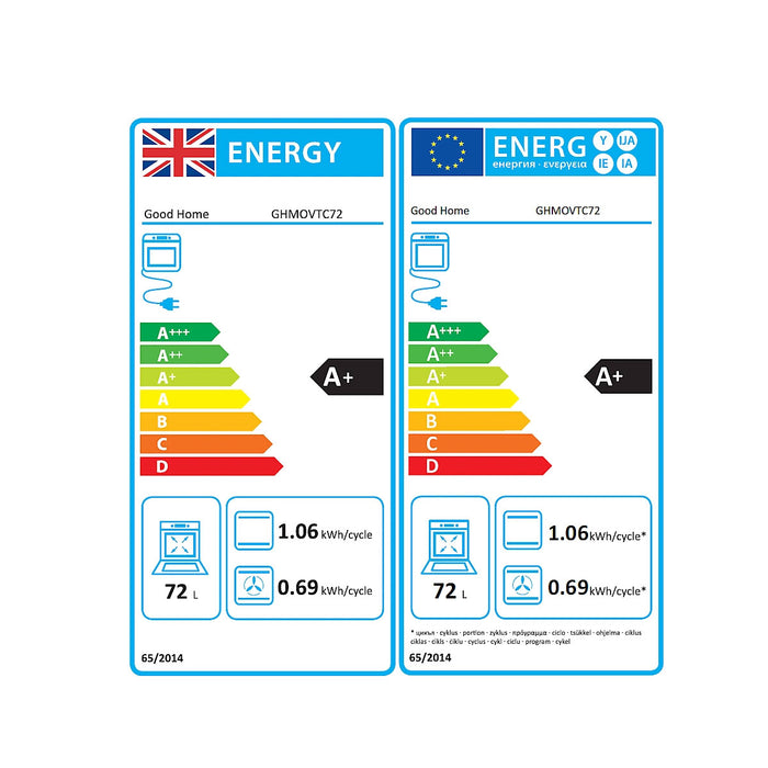 Built in Single Oven Electric Integrated Black GHMOVTC72 Touch Control 72L A+ - Image 6