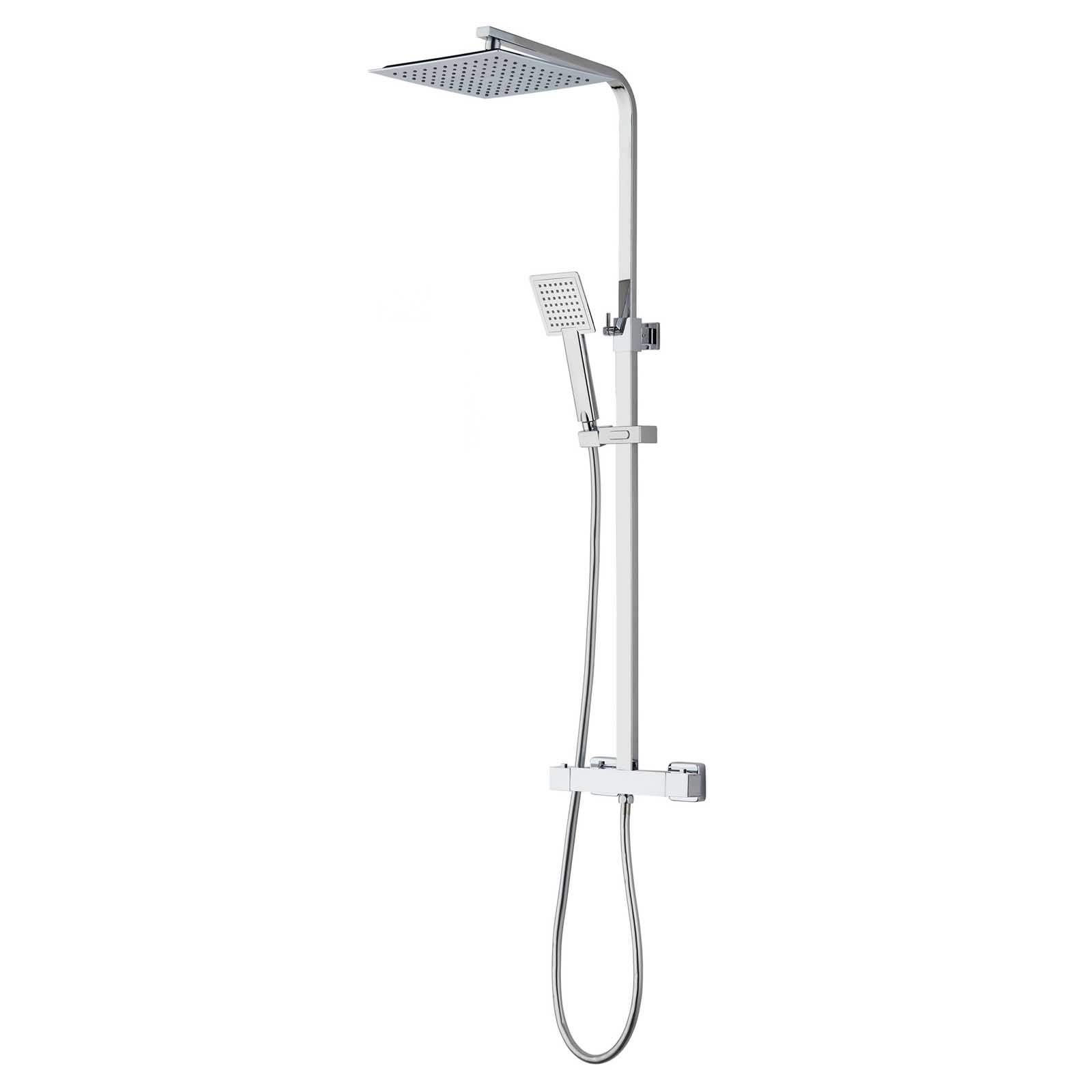 GoodHome Kozo Chrome effect Thermostatic Multi head shower with 2 heads & 1.5m hose length - Image 1