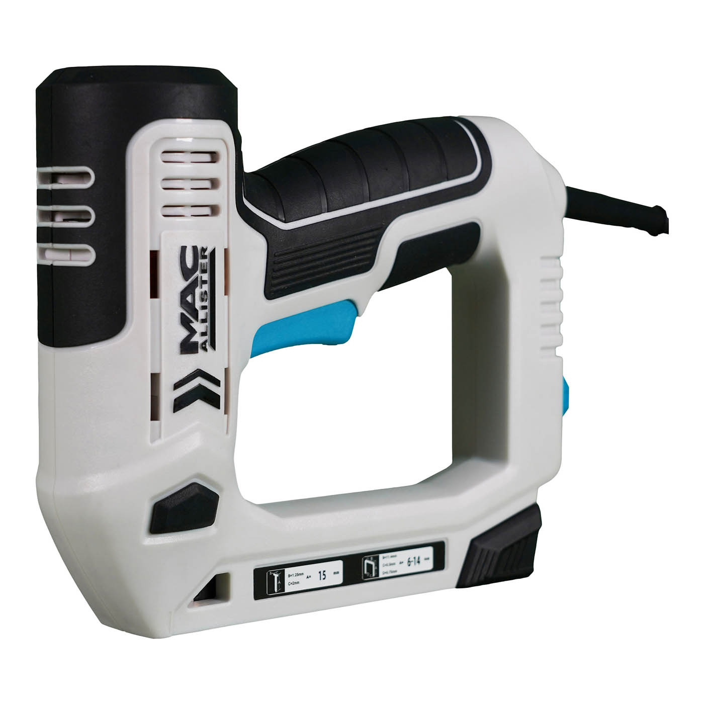 Mac Allister 230V 15mm Second fix Corded Straight Nail gun & stapler MCB969NST - Image 1