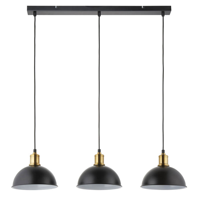 Pendant Ceiling Light 3 Lamp Adjustable Height Dimmable Matt Black Steel 6W - Image 3