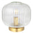 Table Lamp Bedside Light Vintage Clear Ribbed Glass Brushed Brass Dimmable - Image 1