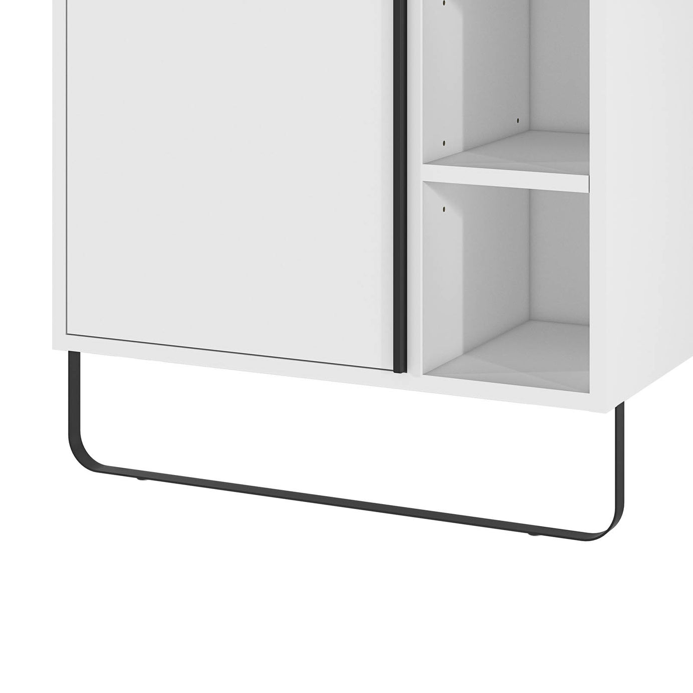 Bathroom Cabinet Maza Matt White Single Door Wall Mounted Modern H82xW65cm - Image 10