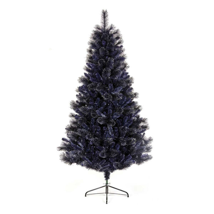 Artificial Christmas Tree 6ft Midnight Blue Finish Indoor With Metal Stand - Image 1