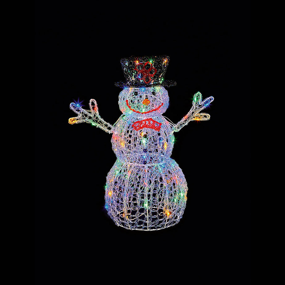 Christmas LED Snowman Decoration Ornament Indoor Outdoor Multicolour 74cm - Image 1