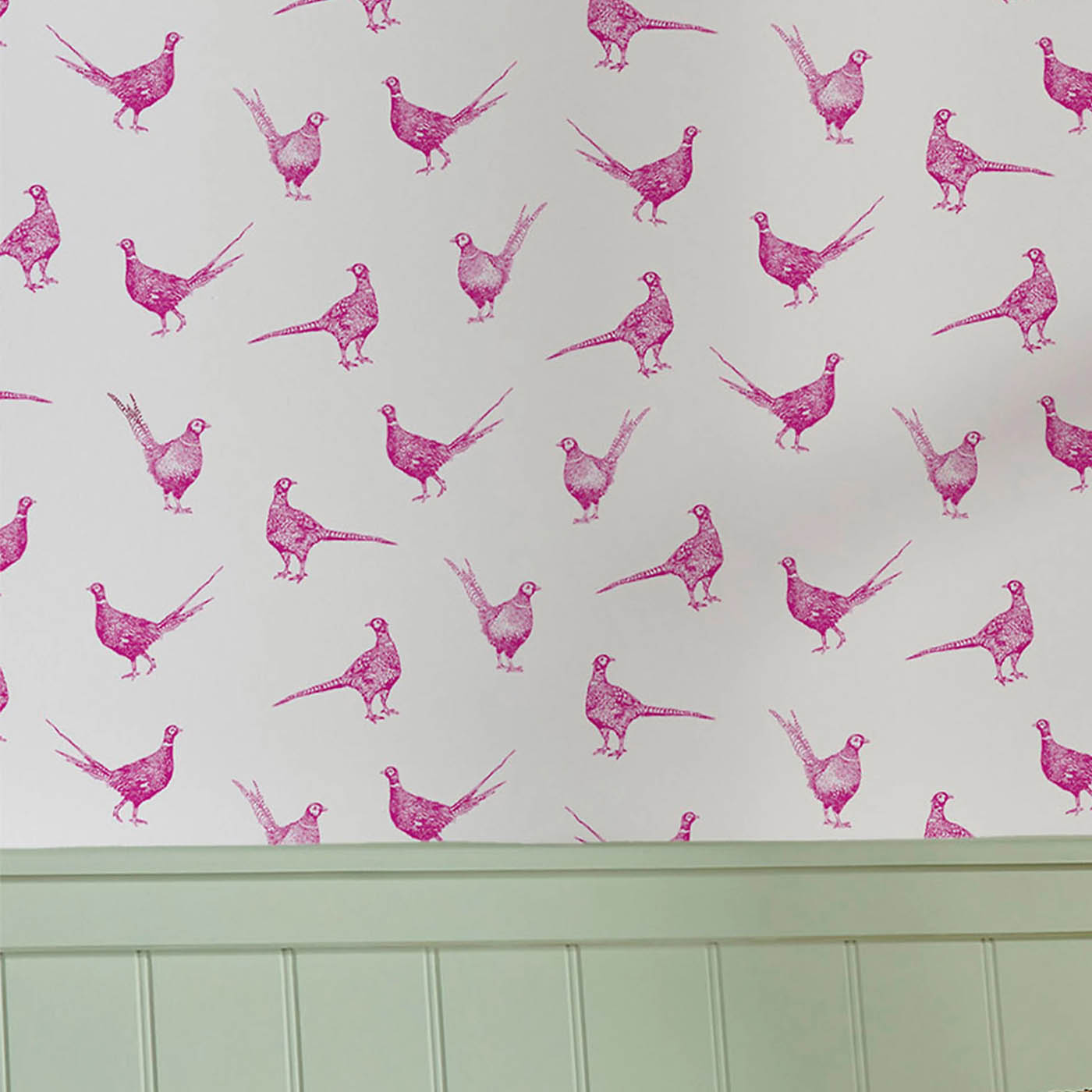 Joules Wallpaper Smooth Pink Pheasant Country Lifestyle Bedroom Living Room - Image 4