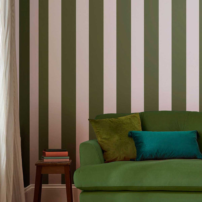 Joules Wallpaper Olive Green Harborough Stripe Smooth Contemporary 5.2m² - Image 2