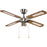 Ceiling Fan Light 3 Speeds Glass Metal Antique Brass Effect Traditional - Image 3