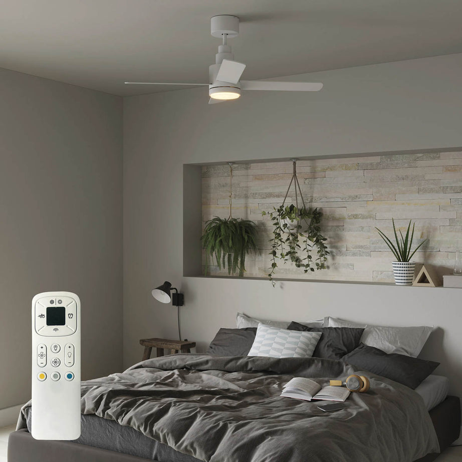 LED Ceiling Light With Fan White Remote Control Dimmable Reversible Modern - Image 4