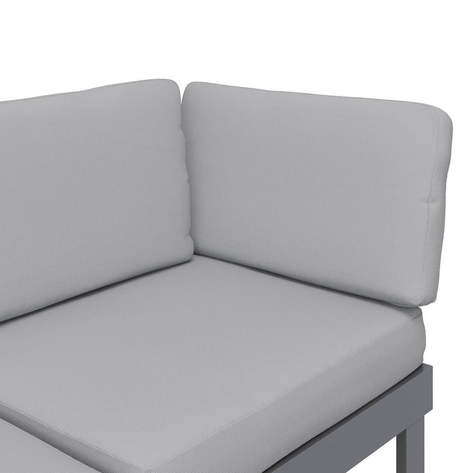 Outdoor Garden Corner Sofa Table Coffee Set 6 Seater Matt Steel Grey Metal - Image 7