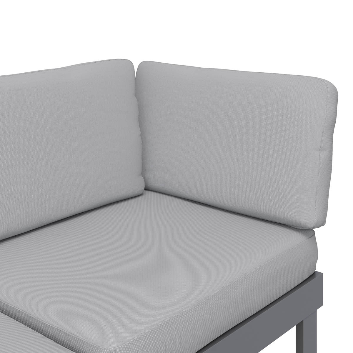 Outdoor Garden Corner Sofa Table Coffee Set 6 Seater Matt Steel Grey Metal - Image 7