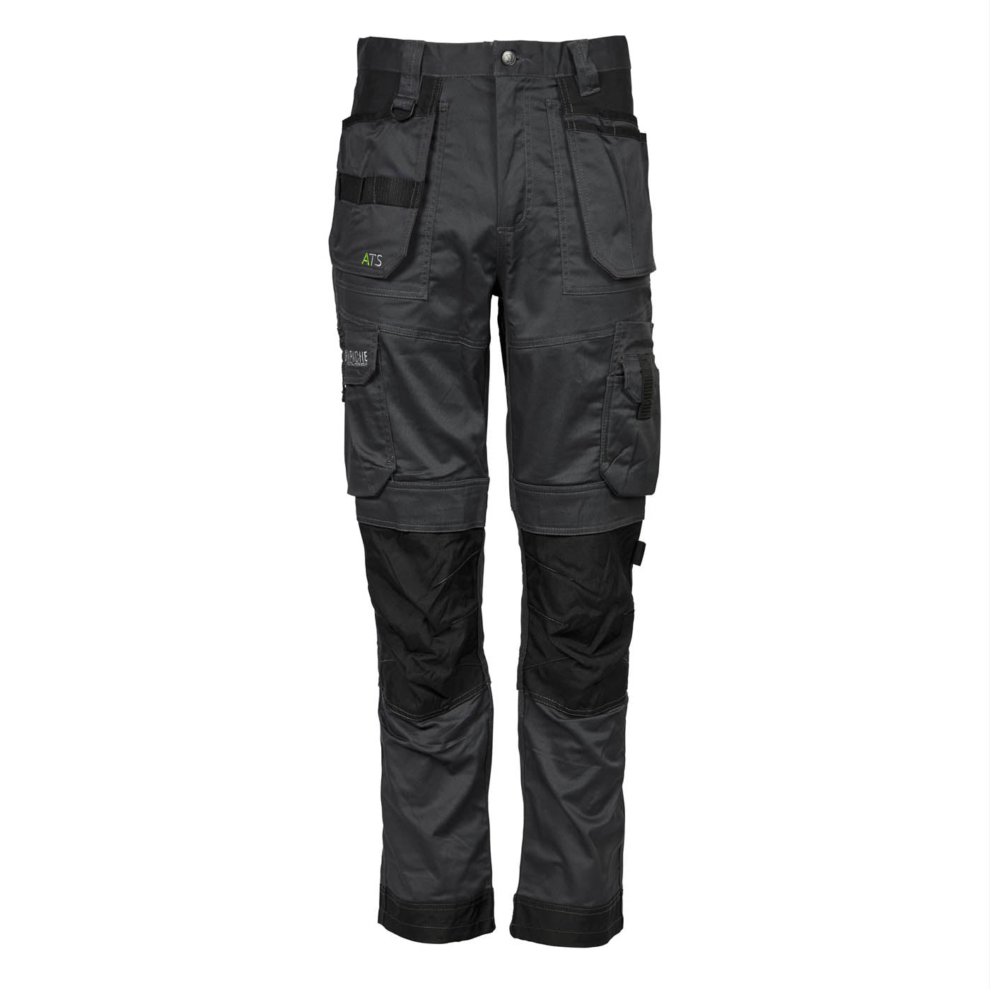 Apache Industrial Wear Mens Trousers Grey Black 9 Pockets Holster W30" L31" - Image 1