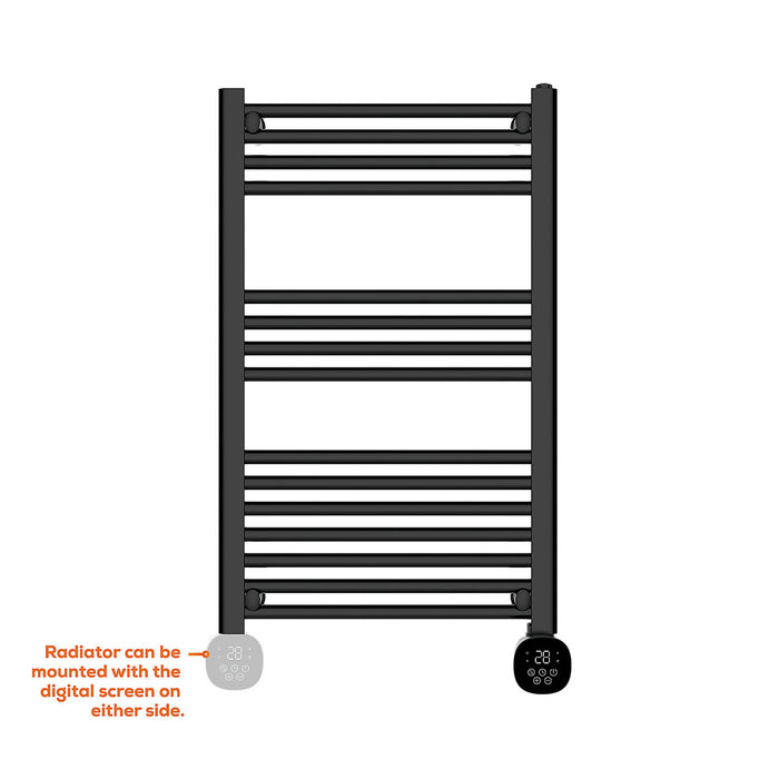 Towel Rail Radiator Electric Smart Black Flat Warmer Wall Mount(W)500 x (H)850mm - Image 4